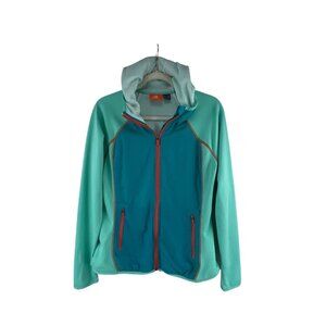 Merrell Women's Full Zip Hooded Jacket Turquoise Aqua Sz M Outdoor Performance C